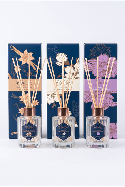 Pereja Premium Çubuklu Oda Kokusu Seti Vanilya Yasemin Kaşmir 3x100 ml