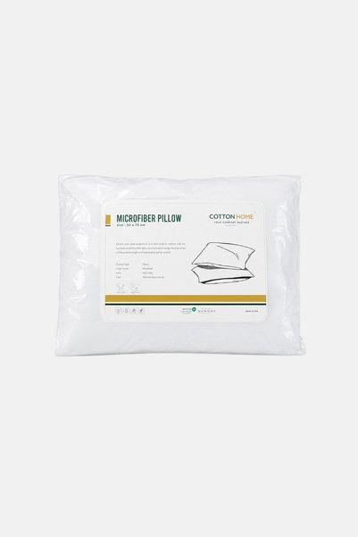 COTTON HOME Microfiber Pillow, White