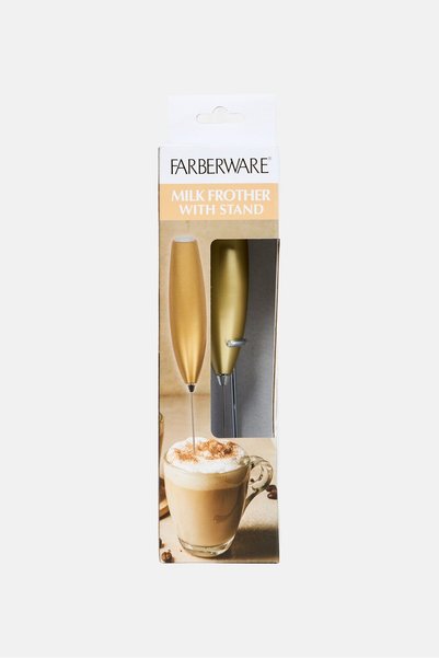 Farberware Milk Frother With Stand, Gold