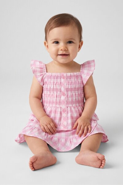 Penelope Mack Toddlers Girl 2 Pieces Checkered Top And Shorts Set, Pink