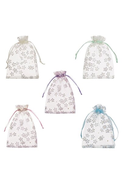 OEM Set of Organza Gift Bags in Different Colors with Daisy Pattern 10x15cm -...
