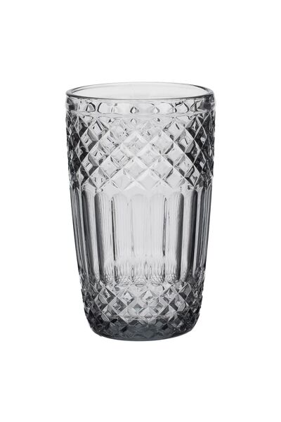 OEM Grey Glass 'Squared' Water Glass 380ml