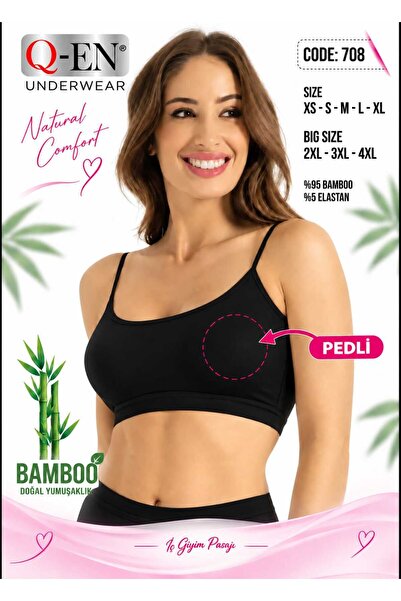 Q-EN Ip Askılı Ten Pad Tak Çıkar Bambu Büstiyer Qen 708