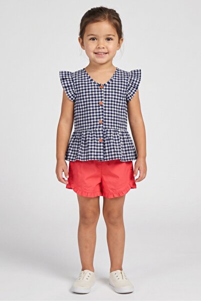 Penelope Mack Toddlers Girl 2 Pieces Micro Checkered Top And Shorts Set, Mult...