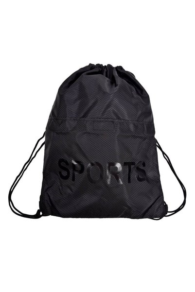 OEM Αθλητικό Σακίδιο πλάτης με Τσέπη Μαύρο "SPORTS" 32.5x41.5cm