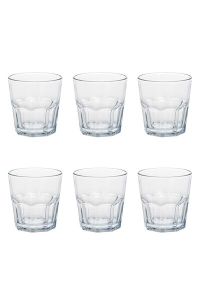 OEM Set of 6 Short Transparent Glass Glasses "Vegas" 230ml