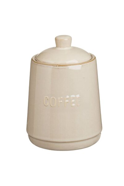 OEM Nordic Style Beige Ceramic Container with Lid 630ml
