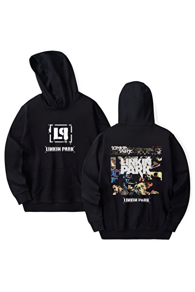 STİL-X Φούτερ με κουκούλα από βαμβάκι με στάμπα Linkin Park, μακρυμάνικο, με ...
