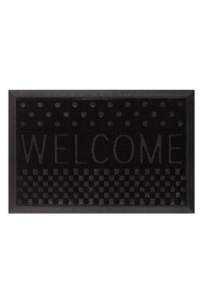 OEM Black Entrance Mat with Embossed Message "Welcome" 60x40cm