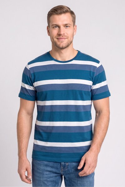 Bewley Ritch Men Crew Neck Short Sleeve Stripe T-Shirt, Multicolor