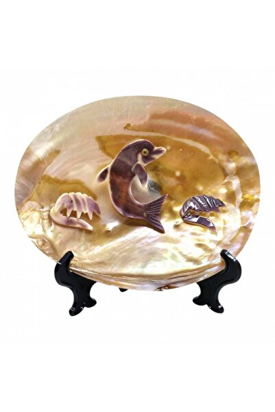 OEM Decorative Object Made of Marine Shell, Hand-Carved, Pearlescent Beige