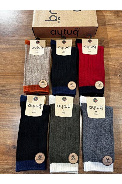 Aytuğ Women's Lambswool Seamless Comfortable Lambswool Winter Socks 6-Pack
