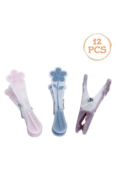 OEM Transparent Plastic Hooks Colorful Flower for Clothes 8cm - 12pcs