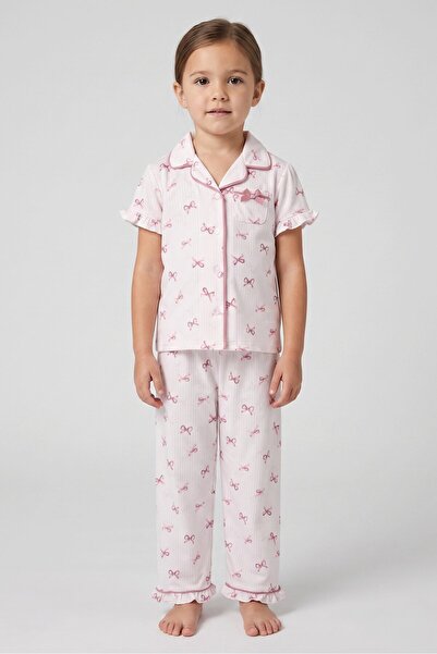 Nicole Miller Toddlers Girl 3 Pcs Allover Print Pajama Top And Pants With Sho...