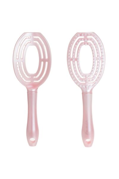 OEM Οβάλ βούρτσα μαλλιών Pearl Pink με διάτρητο μοντέλο 24cm