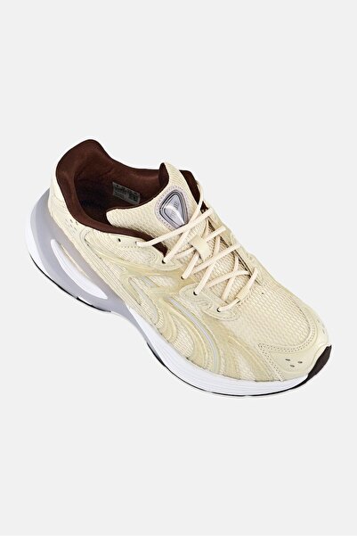 Puma Women Inverse Metallic Lace Up Running Shoes, Off White