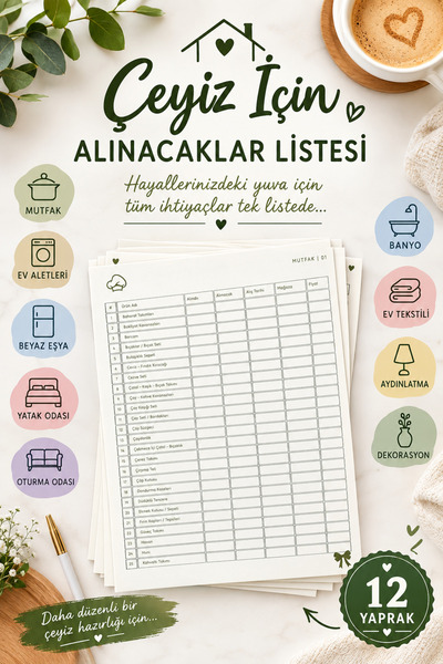 Organik Yolda Çeyiz İçin Alınacaklar Listesi 12 Yaprak | Çeyiz Listesi | Geli...