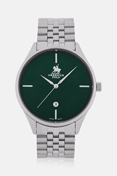 American Polo Men APSSGR104G Stainless Steel Analog Watch 55mm, Silver