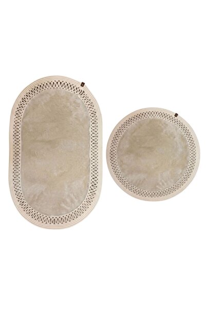 Comfort Craft Σετ χαλιών 2 τεμαχίων με βελούδινη υφή και πλαίσιο από γιούτα τ...