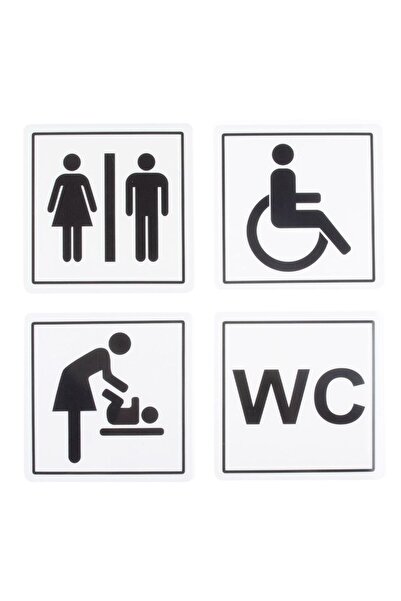 OEM Set Indicatoare Autocolante "WC" 12x12cm - 4buc