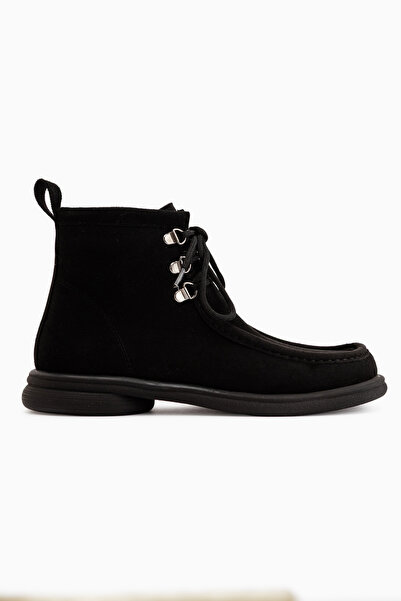 Limoya Γυναικείες μπότες Edie Black Suede με κορδόνια