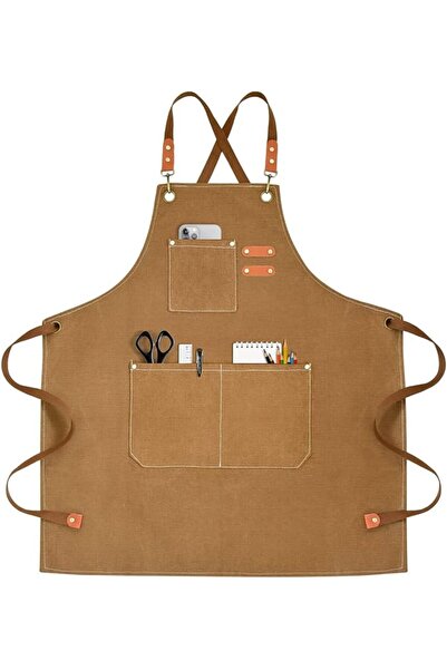 Bukela Chef apron Heavy canvas apron for men and women with three large pocke...