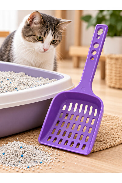 Kedi Kumu Temizleme Küreği- Mor Kedi Kumu Küreği- Kedi Kumu Kürekleri