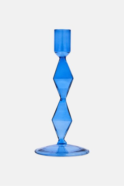 Kersten Glass Candle Holder, Blue