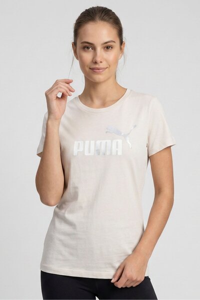 Puma Women Sportswear Fit Short Sleeve Training T-Shirt, Beige