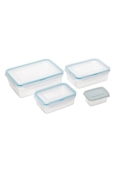 OEM Set of Transparent Plastic Food Containers with Lids 4 Sizes - 4pcs