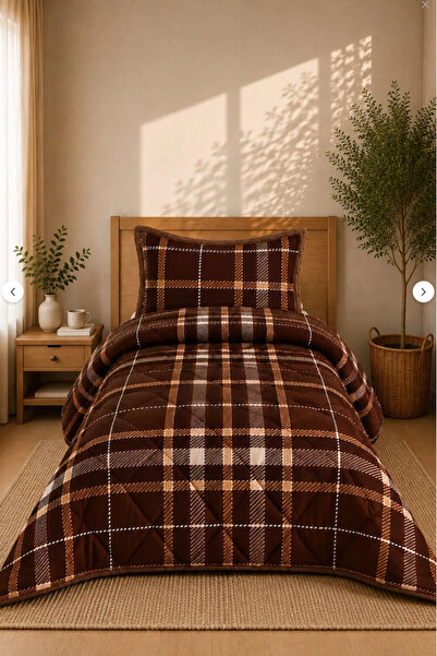 Merinos Comforter Tek Kişilik Yorgan Seti Anna Kahve
