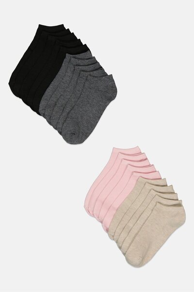 MUDD Women 20 Pairs Heather Crew Socks, Multicolor