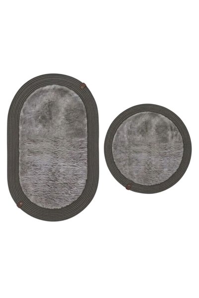Comfort Craft Set de 2 covorașe ovale cu textură de pluș din iută, din seria ...