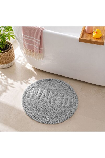 OEM Στρογγυλό Γκρι Βαμβακερό Χαλάκι Μπάνιου  "Naked " Ø60εκ.