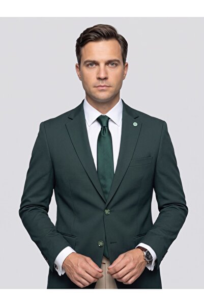 Plus Scorpion Erkek Slim Fit Ceket – Likralı Fitilli Kumaş, Çift Düğmeli Tek ...