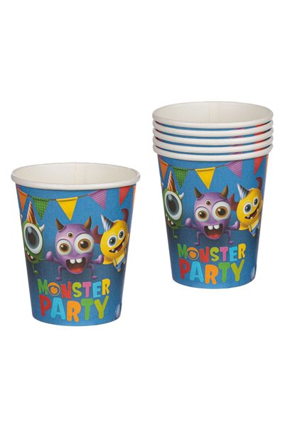OEM Monster Party Cardboard Cups 270ml - 6pcs