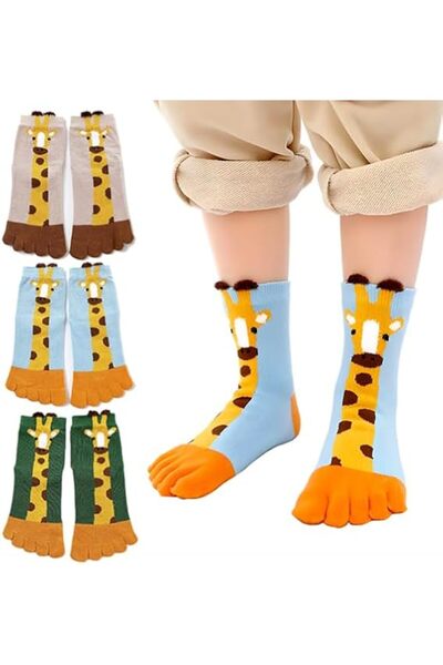 GENERAL 3 Pairs Baby Girls Boys 5 Toe Socks, Ankle Socks, Crew Socks, Toddler...