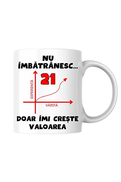 INOVATIX Cana personalizata - Nu imbatranesc, 21 de ani, doar imi creste valo...
