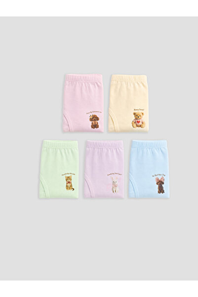 LC Waikiki Ozmarka New Season Lilac Printed Girls' Boxers 5-Pack