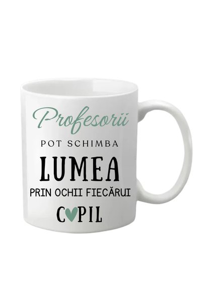 INOVATIX Personalized mug - Teachers can change the world, white, 330 ml