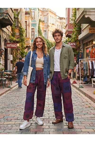AYASOFYA OTANTIK Unisex Νεπαλέζικο έθνικ αυθεντικό παντελόνι μποέμ με ελαστικ...