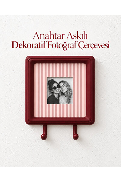 Pocket People Dekoratif Fotoğraf Çerçeveli Anahtar Askılığı – Duvar Tipi Anah...