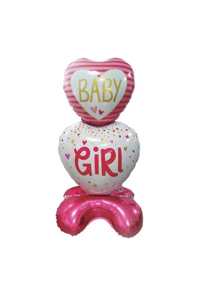 OEM Balon din Folie Inima Roz ”Baby Girl” 115x60cm