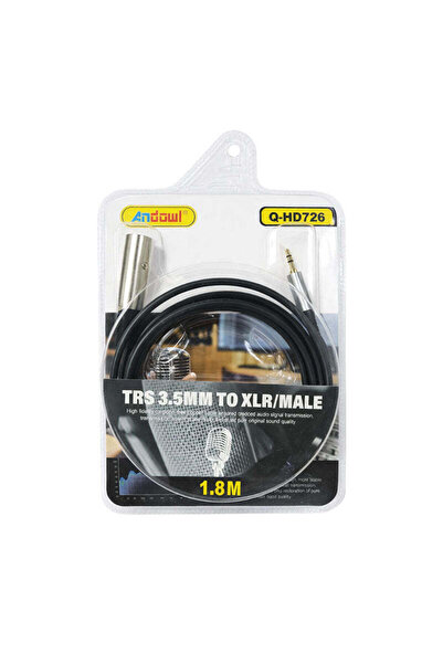 OEM Andowl Καλώδιο Ήχου TRS 3.5mm σε XLR Αρσενικό 1.8M Q-HD726 - Audio Cable