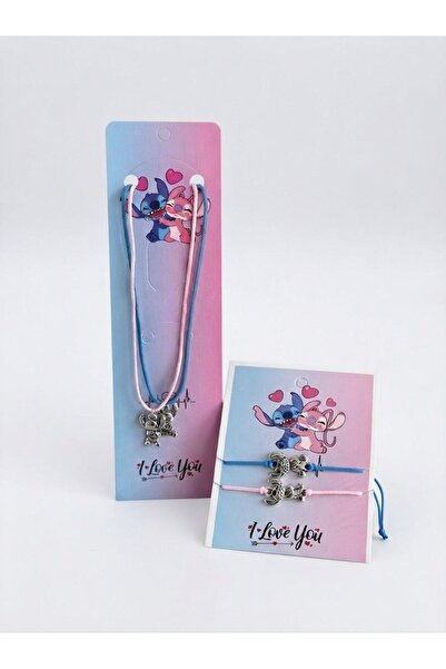 Hensa Store Stich ve Lilo Bileklik kolye set 2 li best friend arkadaşlık seti