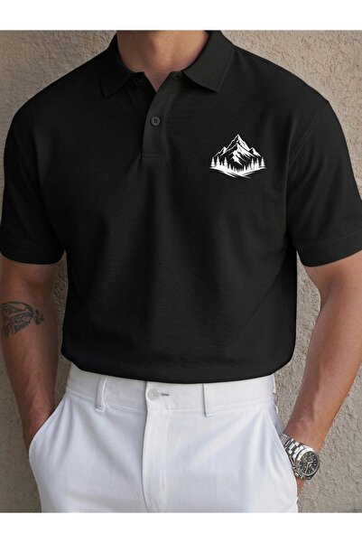 classy moda Unisex μπλουζάκι με στάμπα στο στήθος και σχέδιο βουνών και φύσης...