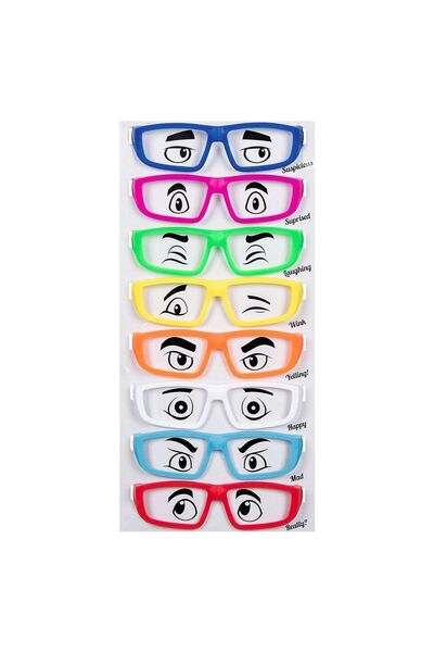 OEM Colored Plastic Party Glasses - 8pcs