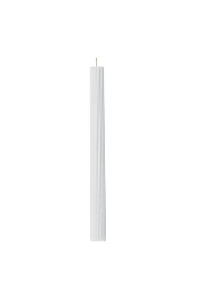 OEM Λευκό Ριγέ Αρωματικό Κερί για Κηροπήγιο Ø2x23cm
