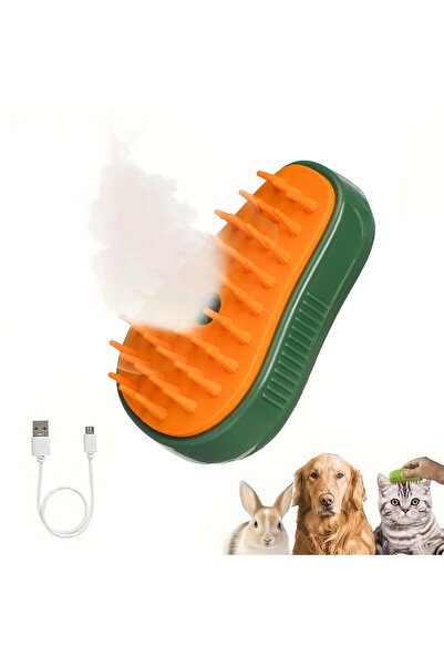 OEM Avocado Rechargeable Steam Brush for Pets & USB Cable 11.5x5.5x7cm