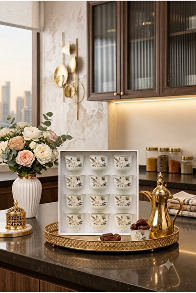 Generic Brand Decorated Coffee Cup Set 12Pcs Ceramic Coffee Mug Set Luxury Ce...